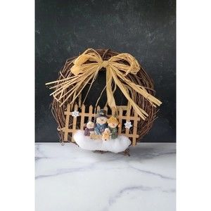 Vintage Snowman Family Wreath